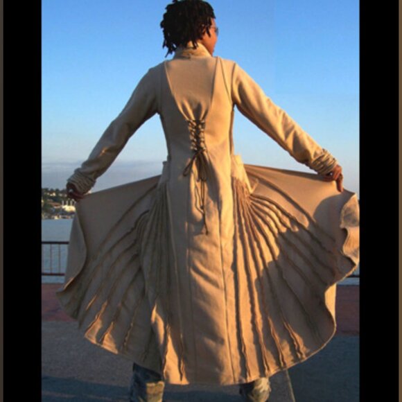 BUDDHAFUL Yesod Black Sweater Cotton Terry Festival Boho Jacket Coat S $279 - Picture 5 of 9